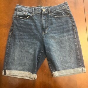 a.n.a. High-Rise Denim Bermuda Shorts
